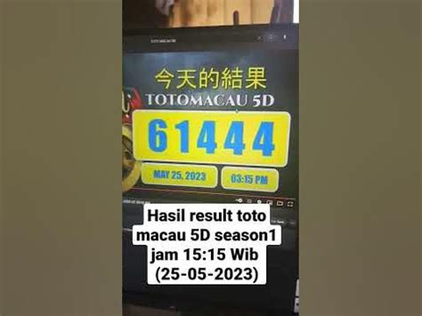 RESULT TOTOMACAU 5D JAM 15:15 WIB .